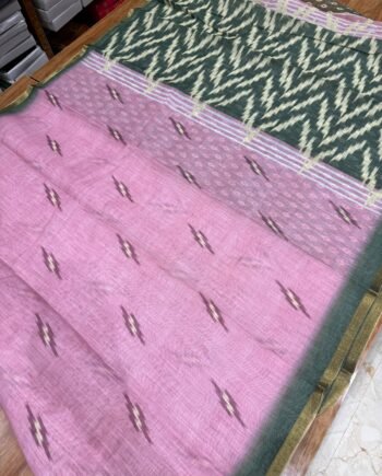 Linen Cotton Saree - Ikkat Pattern - Offer Price - 1