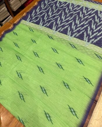 Linen Cotton Saree - Ikkat Pattern - Offer Price - 2