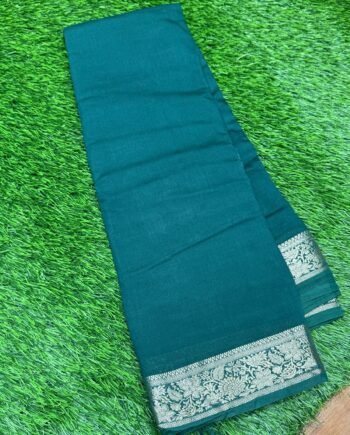 Premium Viscose Cotton Saree - Jari Pallu - 6