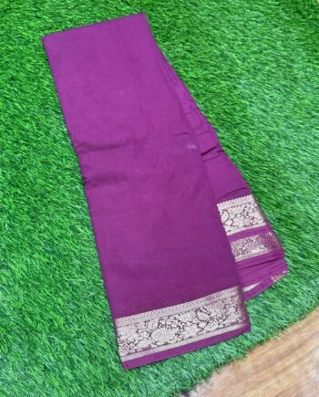 Premium Viscose Cotton Saree - Jari Pallu - 5