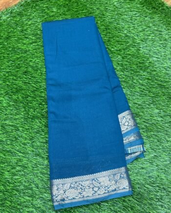 Premium Viscose Cotton Saree - Jari Pallu - 7