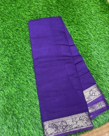Premium Viscose Cotton Saree - Jari Pallu - 2