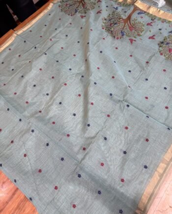 Muga Cotton Saree - Jamdani Weaving - 5