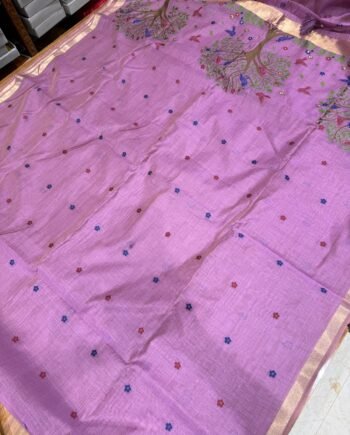 Muga Cotton Saree - Jamdani Weaving - 4