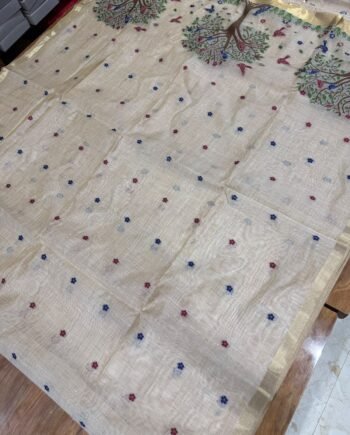 Muga Cotton Saree - Jamdani Weaving - 6