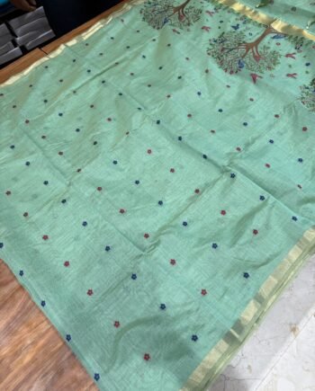 Muga Cotton Saree - Jamdani Weaving - 2