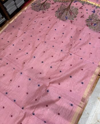 Muga Cotton Saree - Jamdani Weaving - 1
