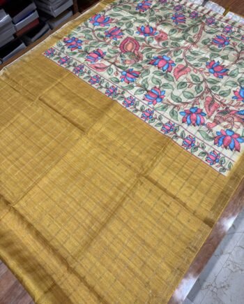 Kalamkari Malai Tussar Saree - 3