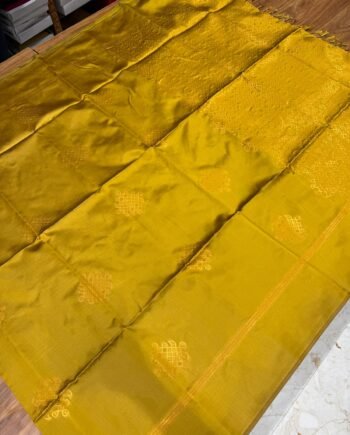 Kollam Semi Silk Saree - Weaving Zari - Golden Mustard