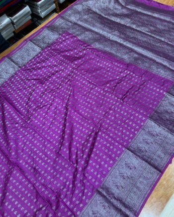 Tussar Semi Silk Saree - Antique Zari - Floral Border - 2