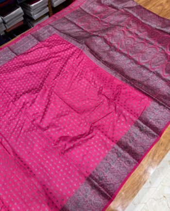 Tussar Semi Silk Saree - Antique Zari - Peacock and Paisley Border - 7