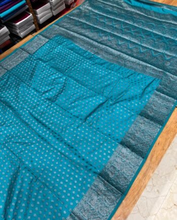 Tussar Semi Silk Saree - Antique Zari - Peacock and Paisley Border - 3