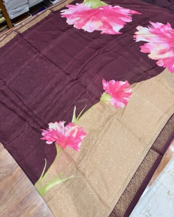 Premium Georgette Saree with Embose Designs - Online Hit Designs - 4