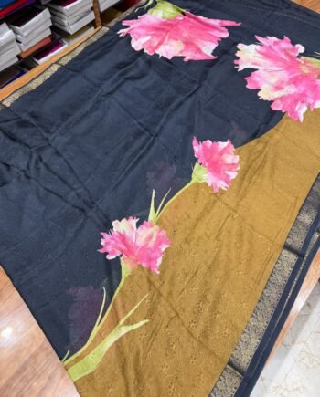Premium Georgette Saree with Embose Designs - Online Hit Designs - 1