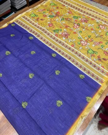 Linen Cotton Saree - Kalamkari Design - Offer Prices Stock - 3