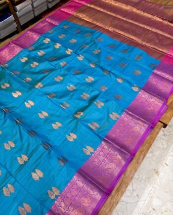 Semi Silk Saree with Allover Butta - 4