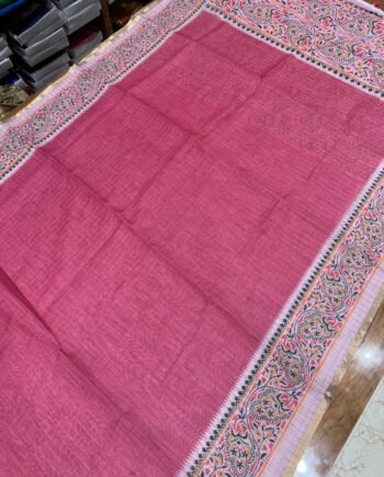 Premium Linen Cotton Saree with Zari Checks - Diwali Designs - 6