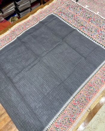 Premium Linen Cotton Saree with Zari Checks - Diwali Designs - 4