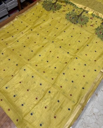 Muga Cotton Saree - Jamdani Weaving - 6