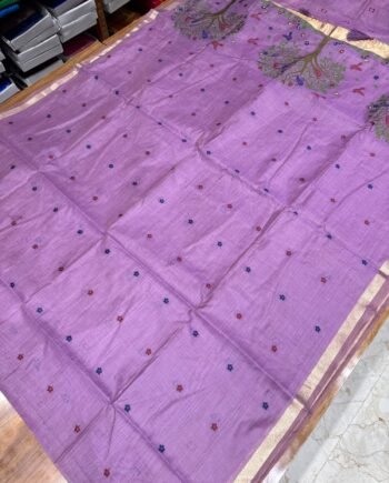 Muga Cotton Saree - Jamdani Weaving - 5