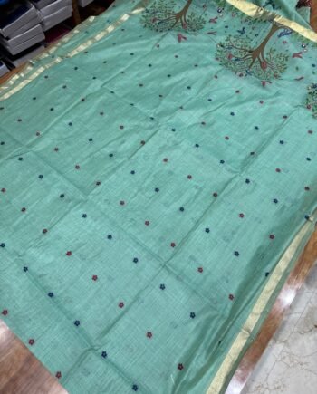 Muga Cotton Saree - Jamdani Weaving - 2