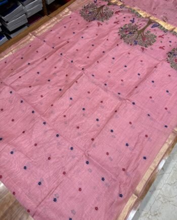 Muga Cotton Saree - Jamdani Weaving - 3