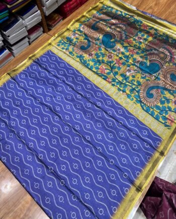 Kalamkari Malai Tussar Saree - 2