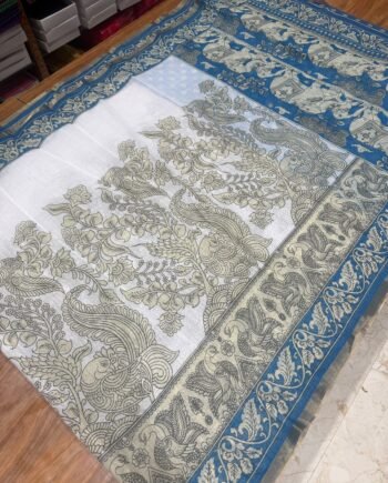 Linen Cotton Saree - Kalamkari Design - Offer Price - 7