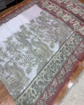 Linen Cotton Saree - Kalamkari Design - Offer Price - 4