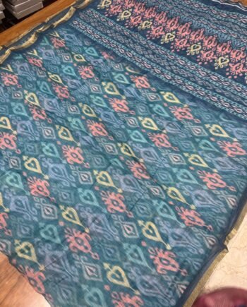 Linen Cotton Saree - Pochampally Design - Offer Prices - 3
