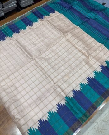 Tower Border Malai Tussar Saree - 5