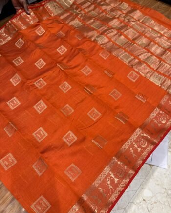 Tussar Semi Silk Saree - Warli Design - 8