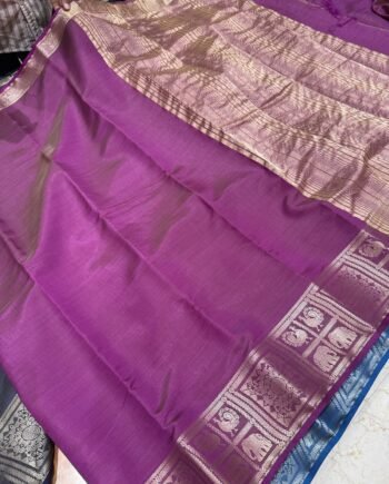 Tussar Semi Silk Saree - Floral, Yali and Peacock in Geometric Style - 13