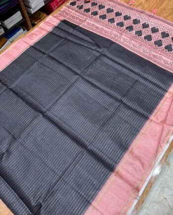 Needle Silk Saree -Ikkat Pallu with Allover Weaving