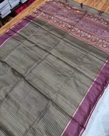 Needle Silk Saree - Ikkat Pallu with Allover Weaving