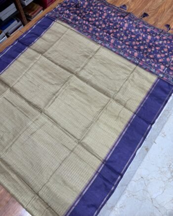 Needle Silk Saree - Kalamkari Pallu with Allover Weaving