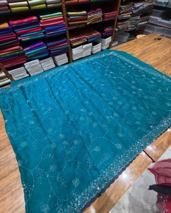 Space Silk Saree with Kodi work - 9