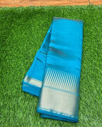 Tussar semi silk saree - Tower Border - 10