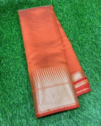 Tussar semi silk saree - Tower Border - 11