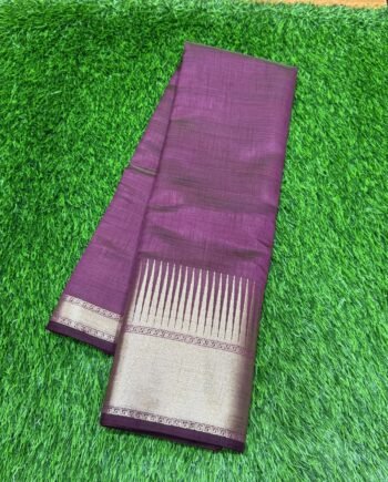 Tussar semi silk saree - Tower Border - 6