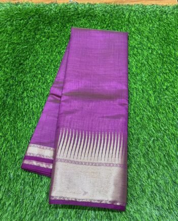 Tussar semi silk saree - Tower Border - 4