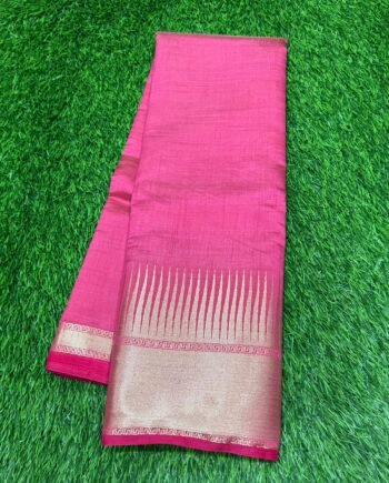 Tussar semi silk saree - Tower Border - 3