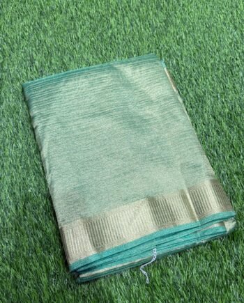 Clearance Sale - Vairaoosi Stripes in Banarasi Tissue Crush Saree - 8