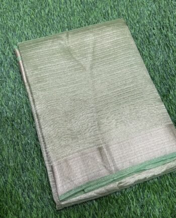 Clearance Sale - Vairaoosi Stripes in Banarasi Tissue Crush Saree - 7