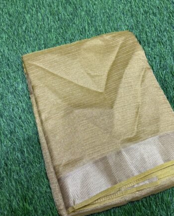Clearance Sale - Vairaoosi Stripes in Banarasi Tissue Crush Saree - 6