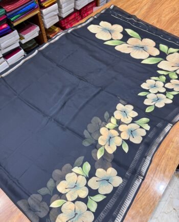 Premium Georgette Saree - Floral Pattern - 5