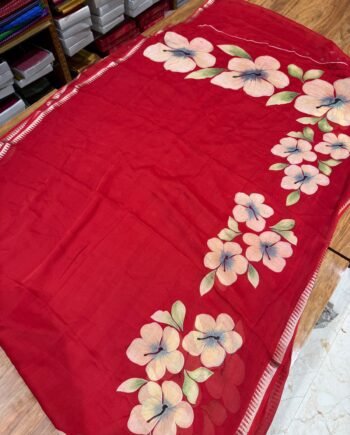 Premium Georgette Saree - Floral Pattern - 4