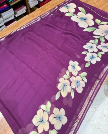 Premium Georgette Saree - Floral Pattern - 1