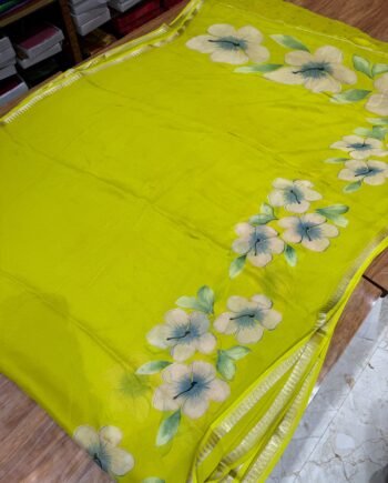Premium Georgette Saree - Floral Pattern - 3