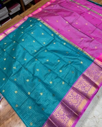 Banarasi Zari Checks Saree - 5